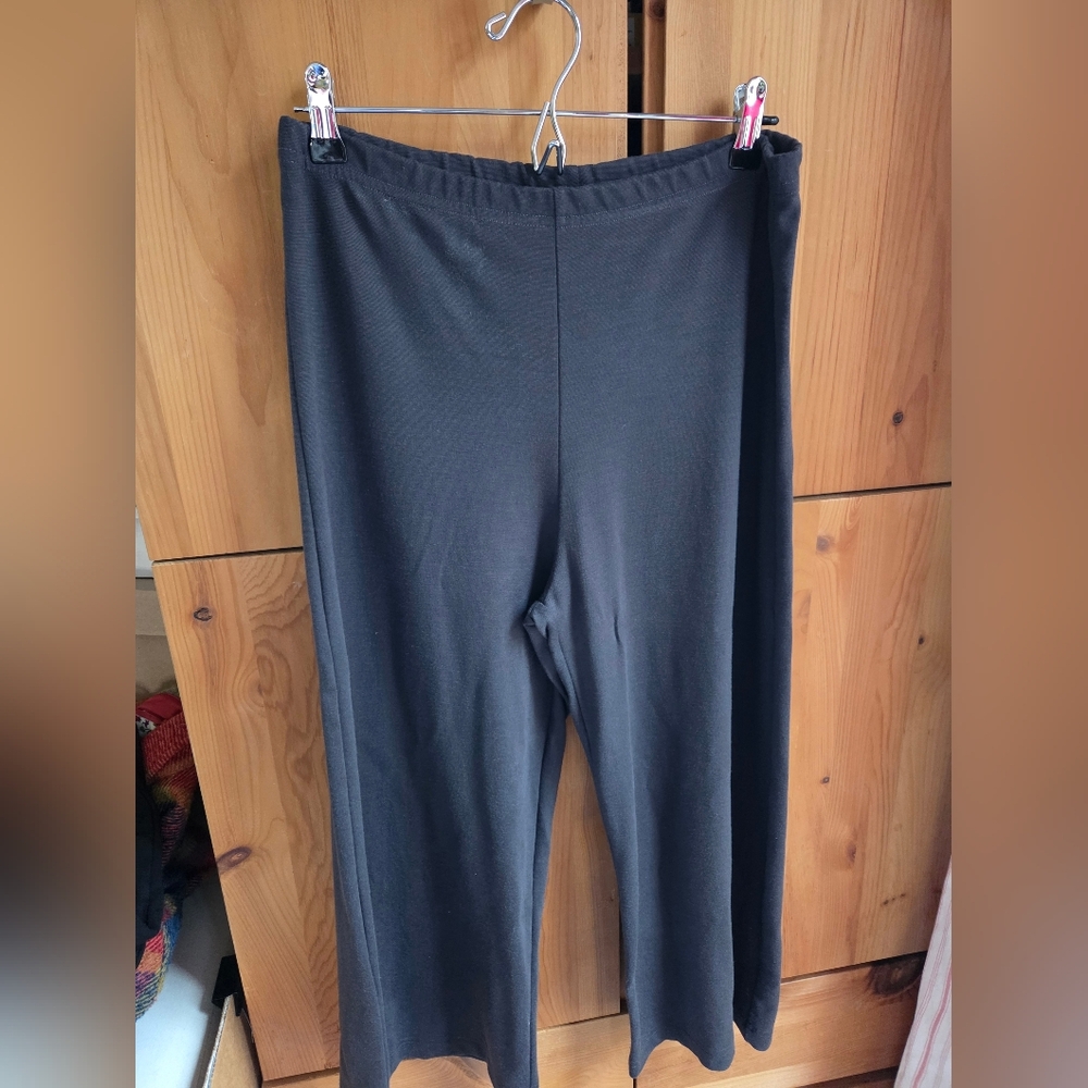 Bryn Walker Women's Dark Grey Ponte Knit Cropped Wide Leg Pants Size Small
